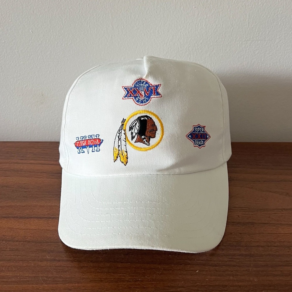 Vintage Washington Commanders Hat‎ SnapBack White Super Bowl Throwback Logo